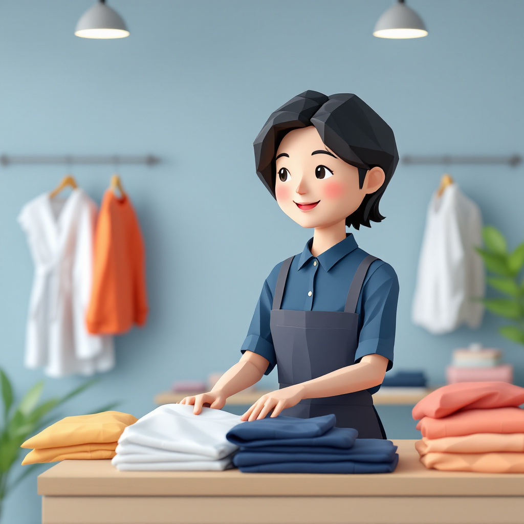 販売・接客スタッフ(アパレル・量販店)のキャラクターイラスト
