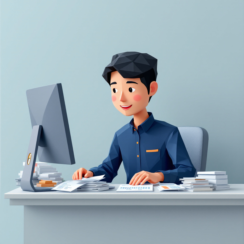 経理事務(経理アシスタント)のキャラクターイラスト